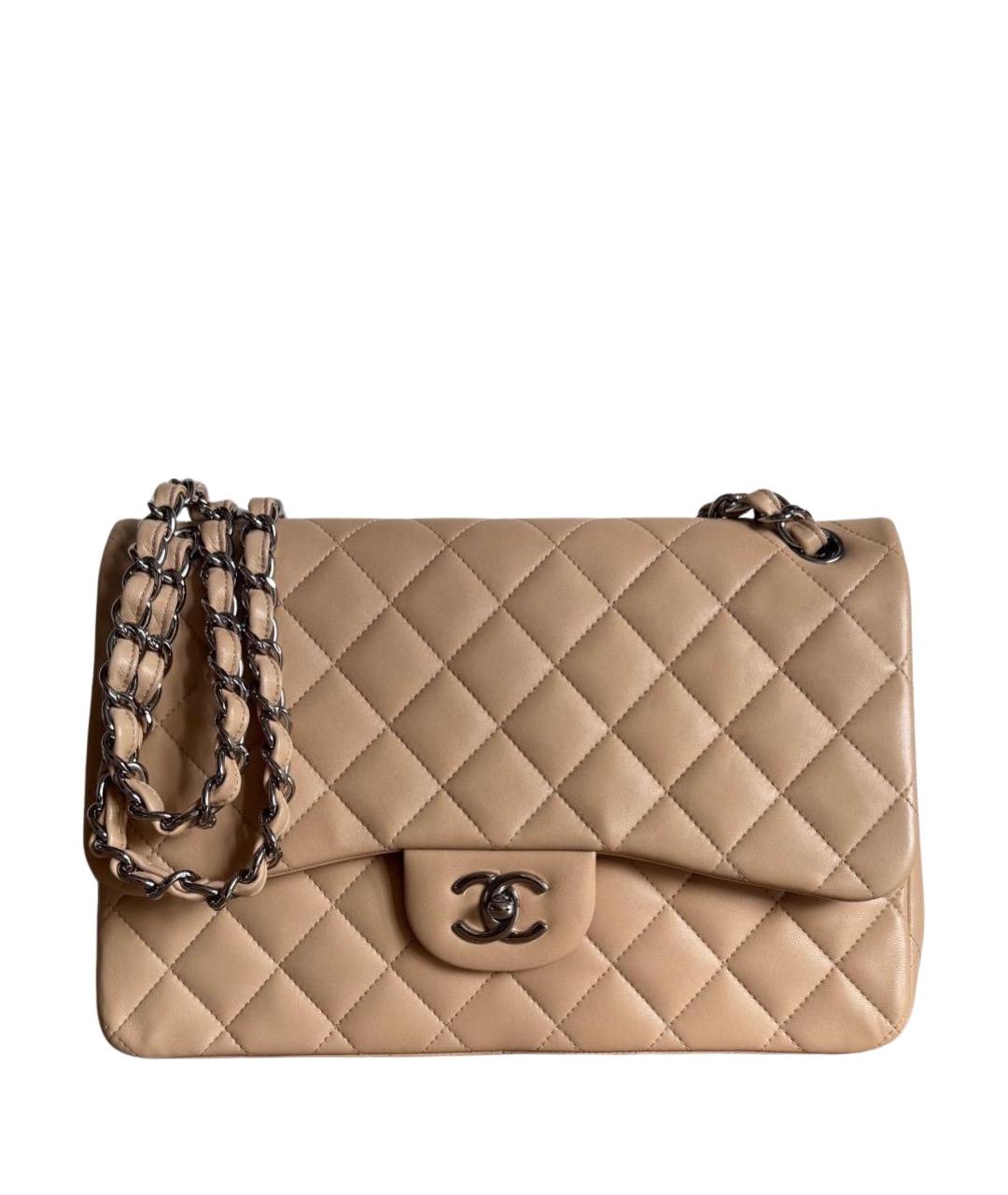 CHANEL Бежевая кожаная сумка через плечо, фото 1