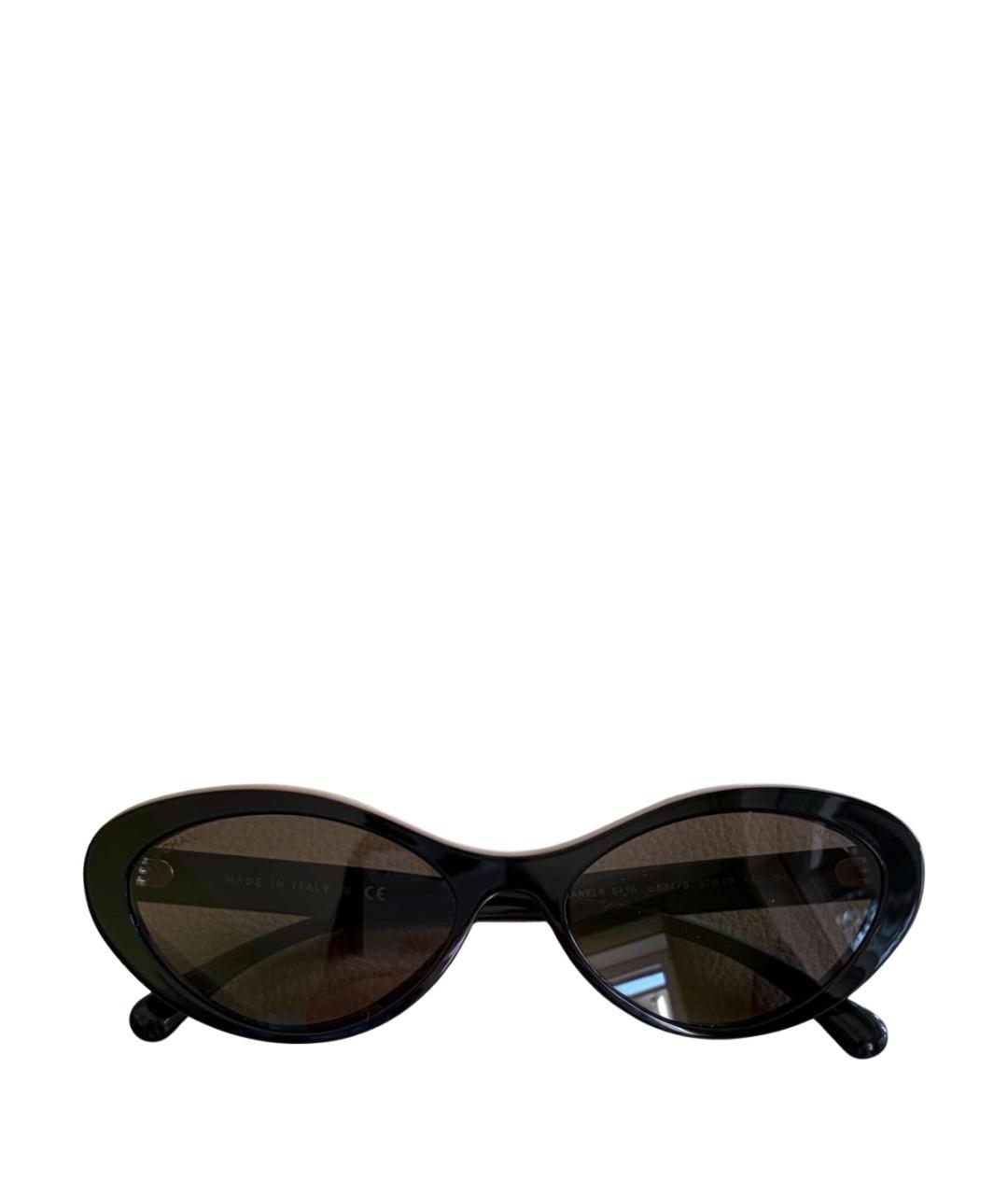 CHANEL Черные пластиковые солнцезащитные очки, фото 1