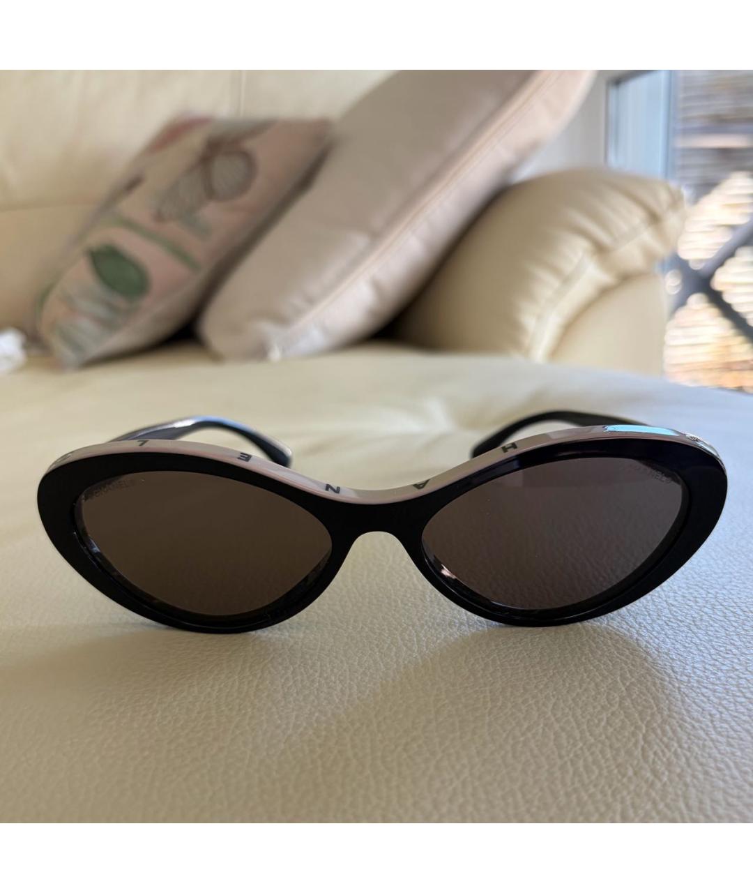 CHANEL Черные пластиковые солнцезащитные очки, фото 6
