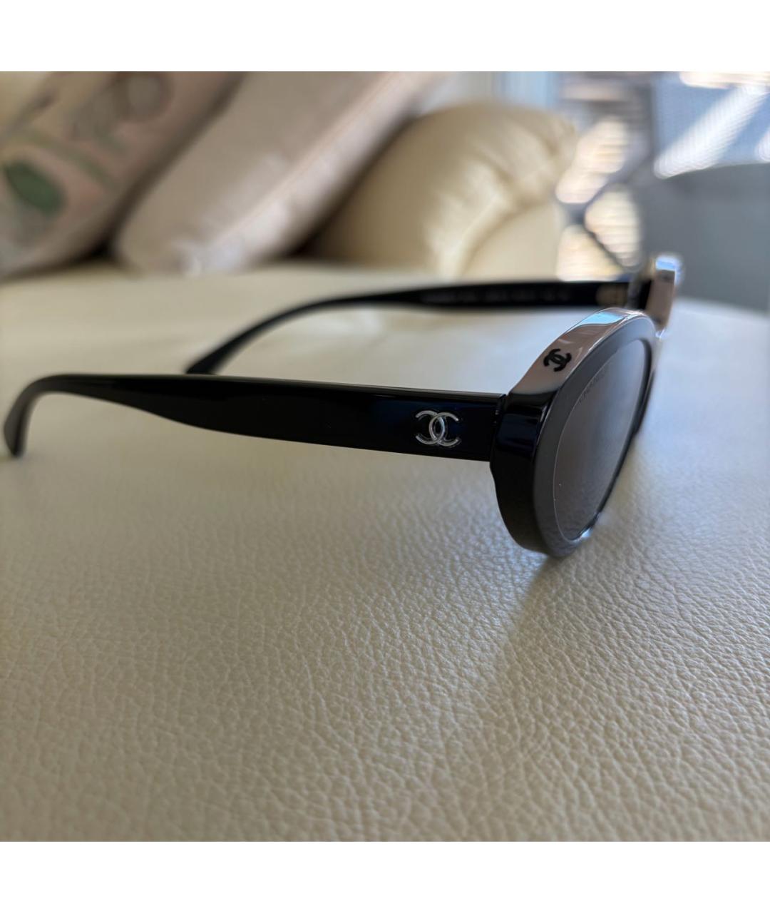 CHANEL Черные пластиковые солнцезащитные очки, фото 2