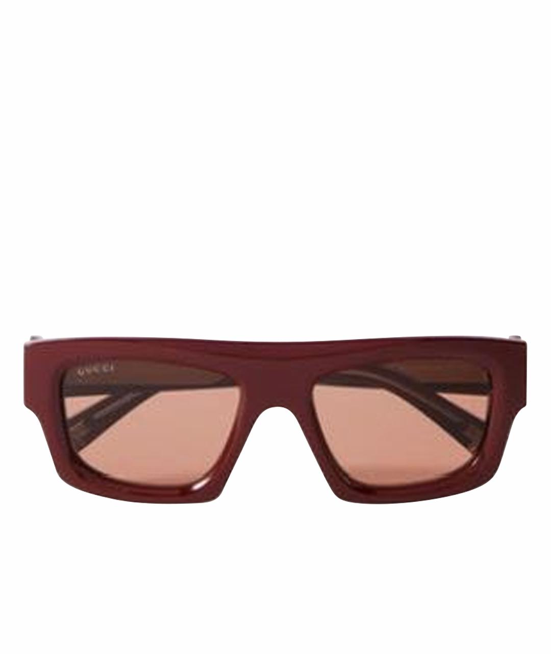 GUCCI Бордовые пластиковые солнцезащитные очки, фото 1
