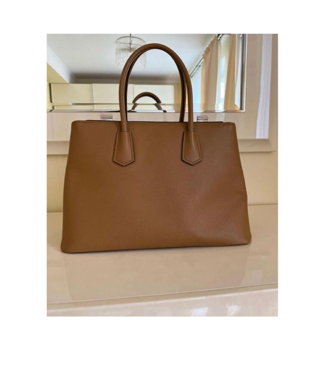 PRADA Бежевая кожаная сумка тоут, фото 4