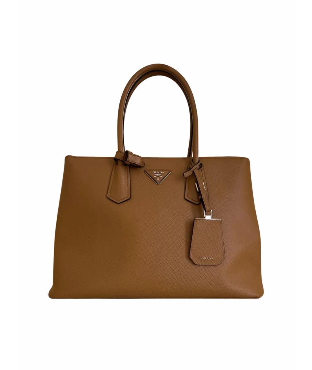 PRADA Бежевая кожаная сумка тоут, фото 1