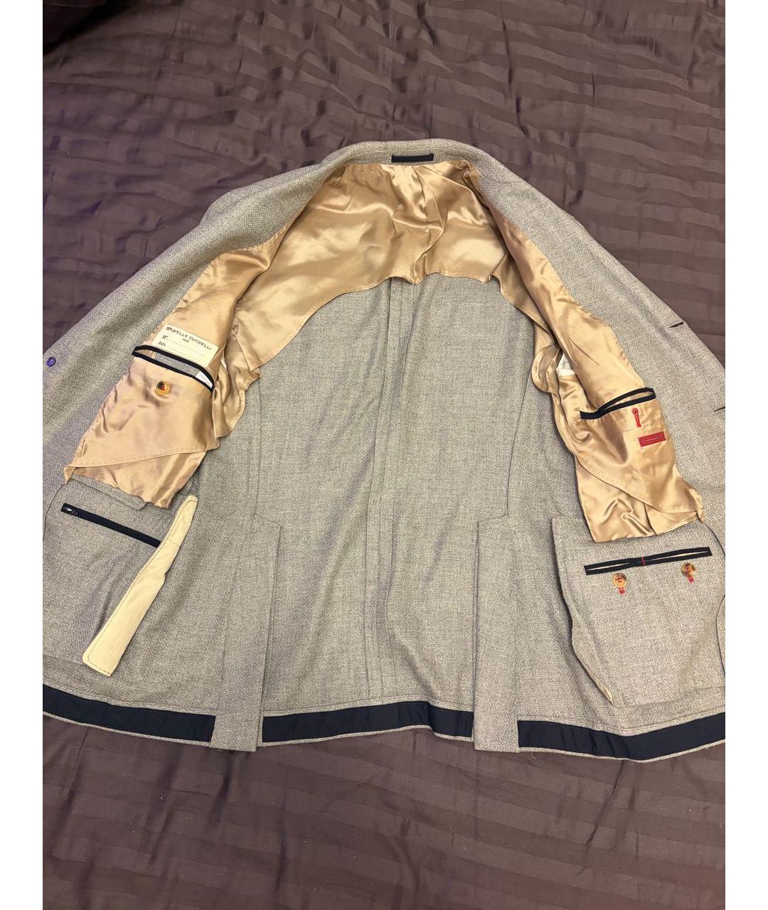 BRUNELLO CUCINELLI Серый шерстяной пиджак, фото 3