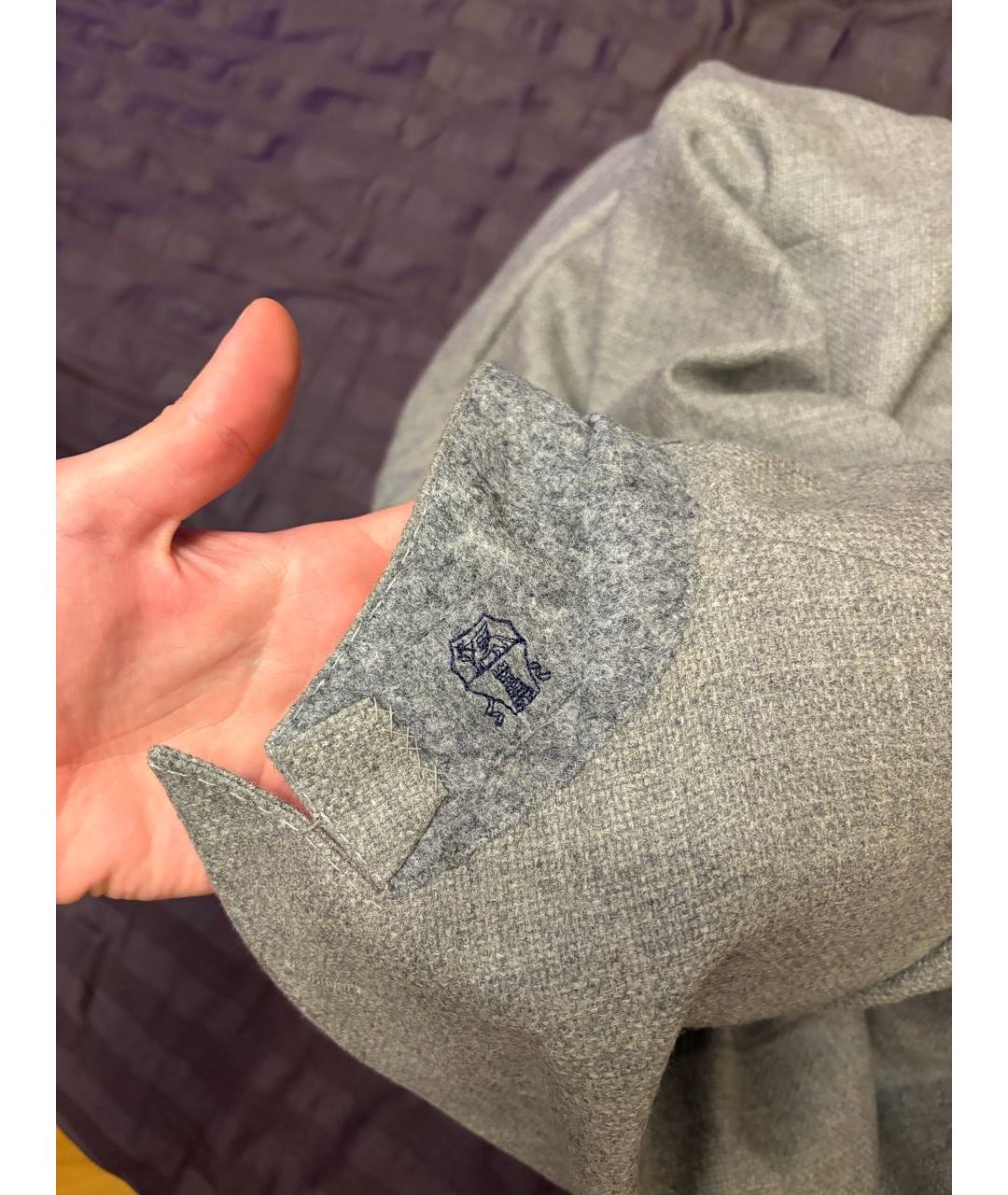 BRUNELLO CUCINELLI Серый шерстяной пиджак, фото 7