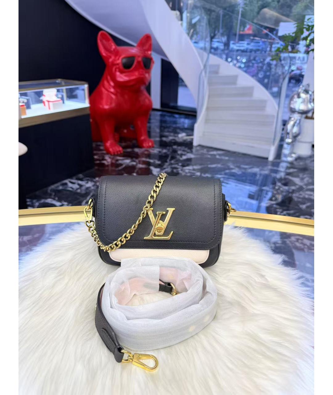 LOUIS VUITTON Черная кожаная сумка через плечо, фото 2