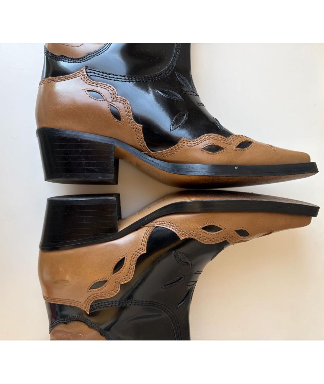 GANNI Коричневые кожаные полусапоги, фото 4