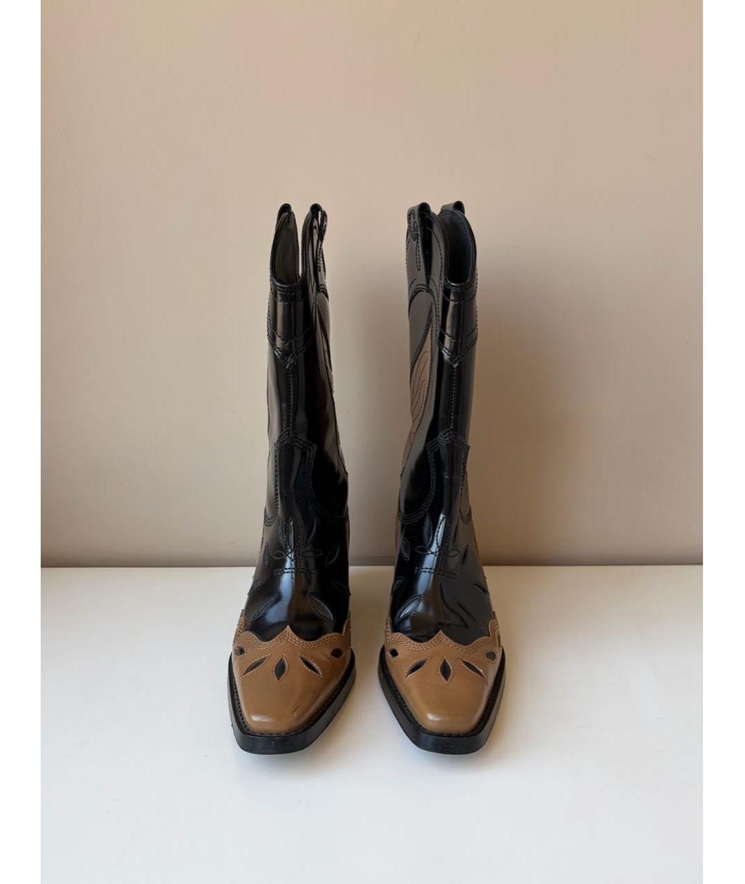 GANNI Коричневые кожаные полусапоги, фото 2