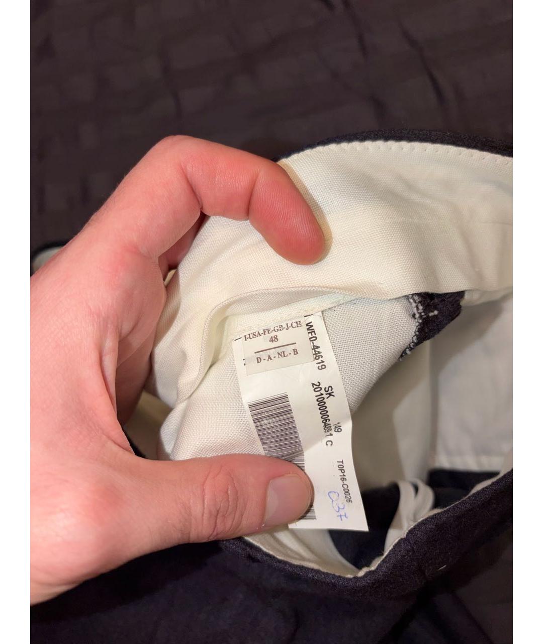 BRUNELLO CUCINELLI Серые шерстяные классические брюки, фото 3