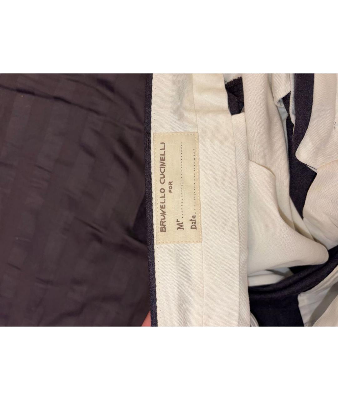 BRUNELLO CUCINELLI Серые шерстяные классические брюки, фото 4