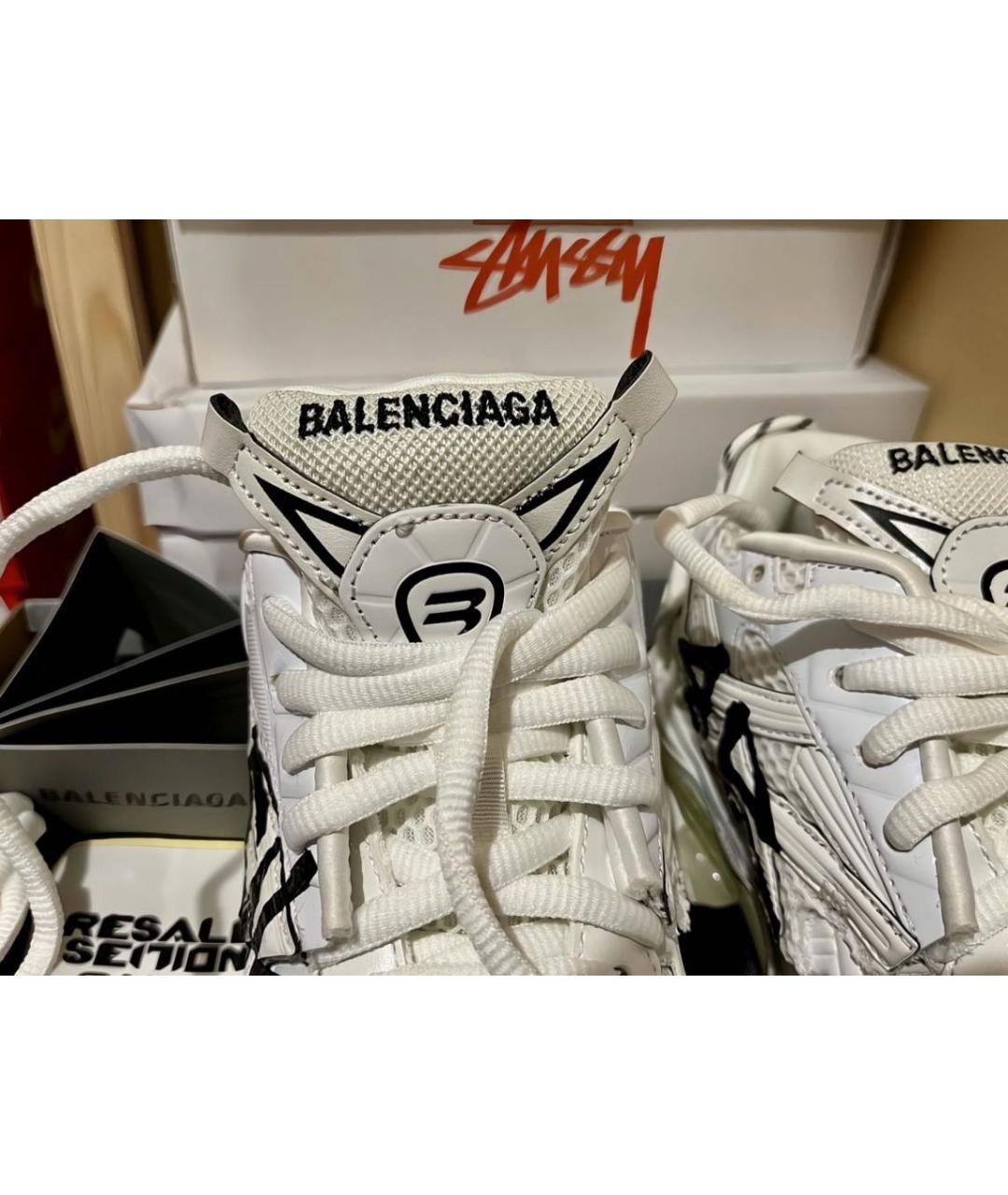 BALENCIAGA Белые низкие кроссовки / кеды из искусственной кожи, фото 6