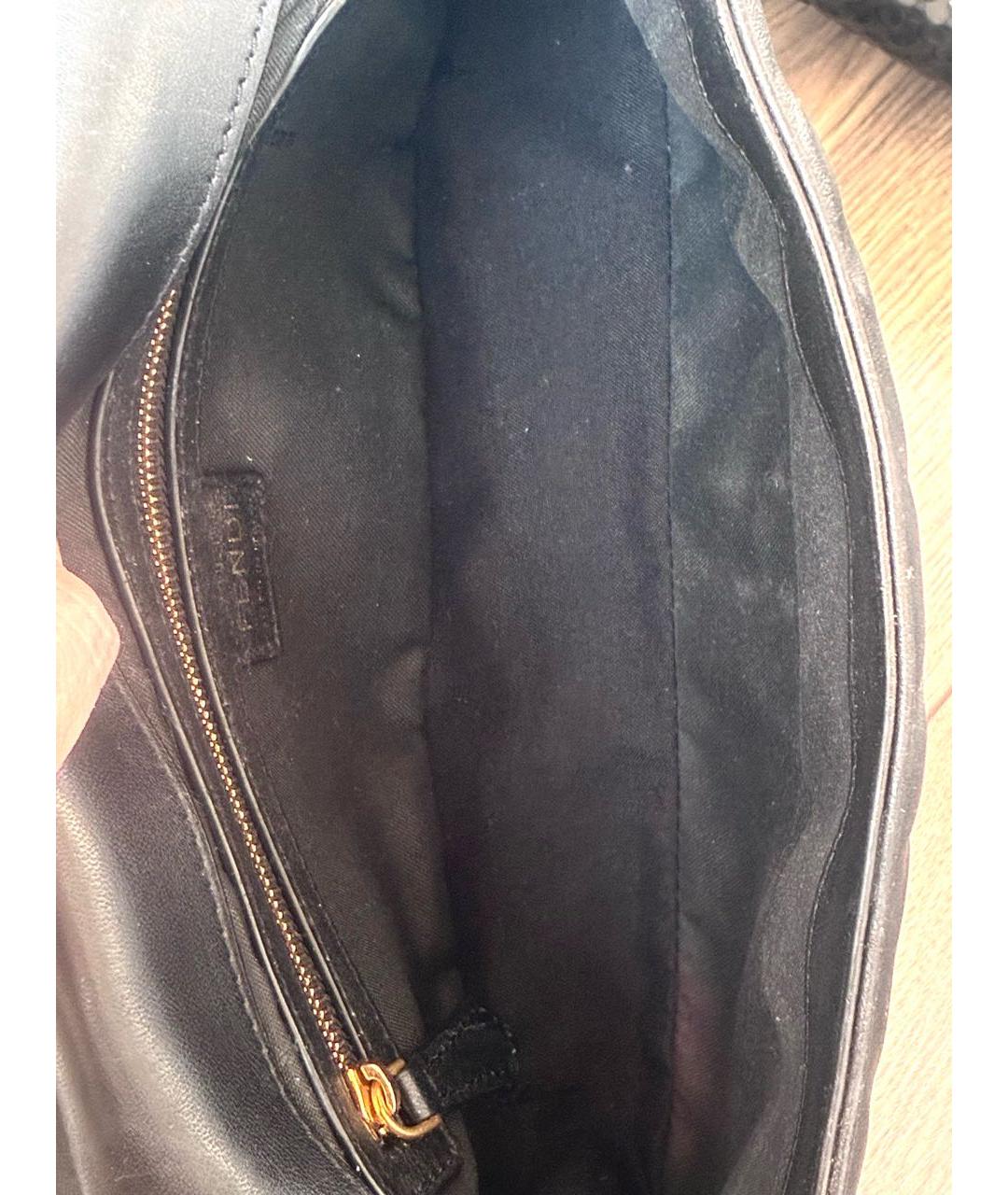 FENDI Черная кожаная сумка через плечо, фото 3