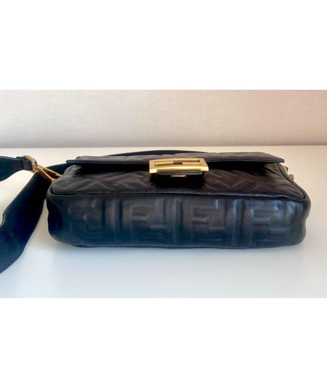 FENDI Черная кожаная сумка через плечо, фото 4