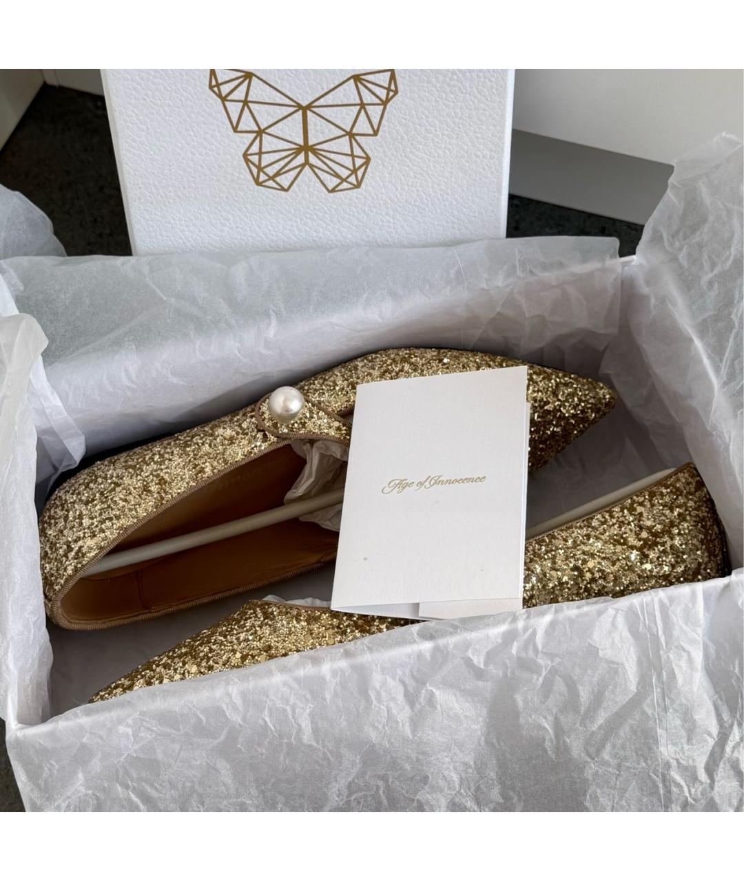 Age Of Innocence Золотые балетки, фото 8