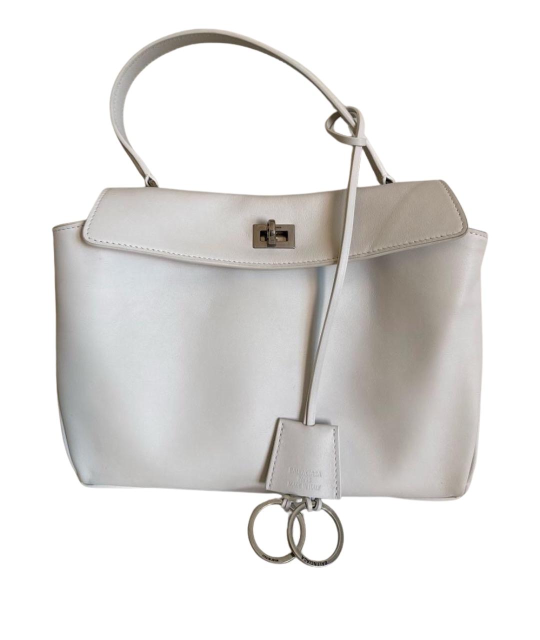 BALENCIAGA Белая кожаная сумка через плечо, фото 1