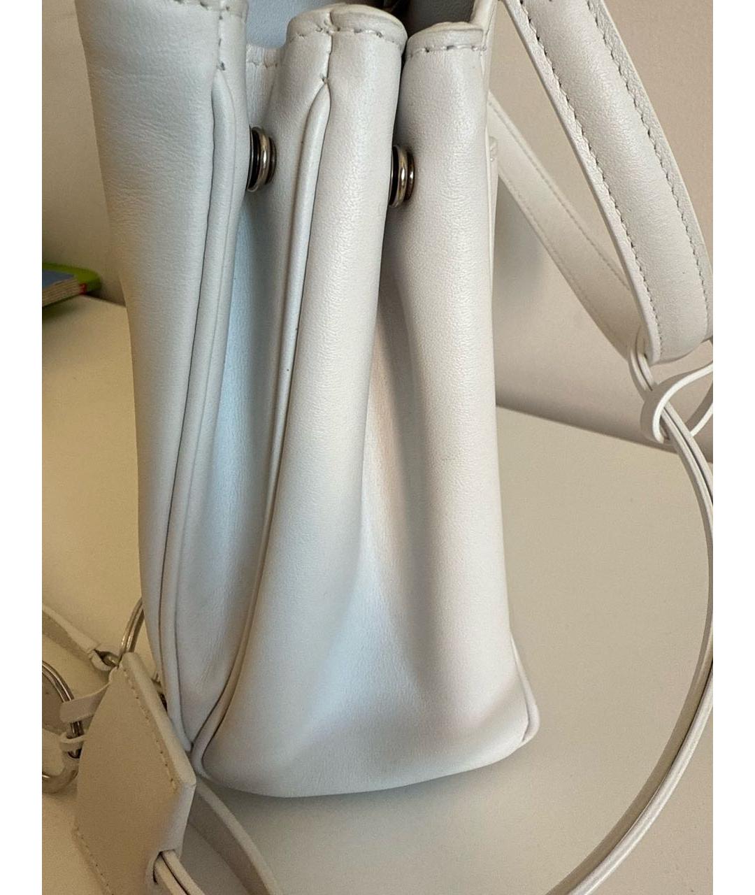 BALENCIAGA Белая кожаная сумка через плечо, фото 4
