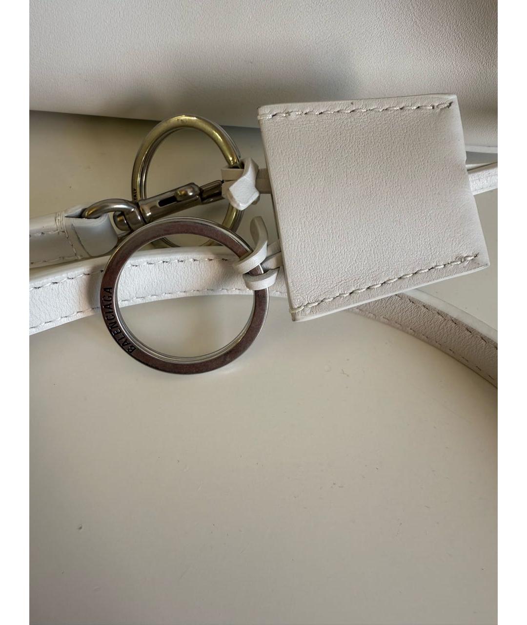 BALENCIAGA Белая кожаная сумка через плечо, фото 5