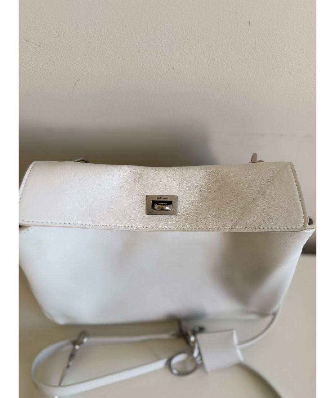 BALENCIAGA Белая кожаная сумка через плечо, фото 7