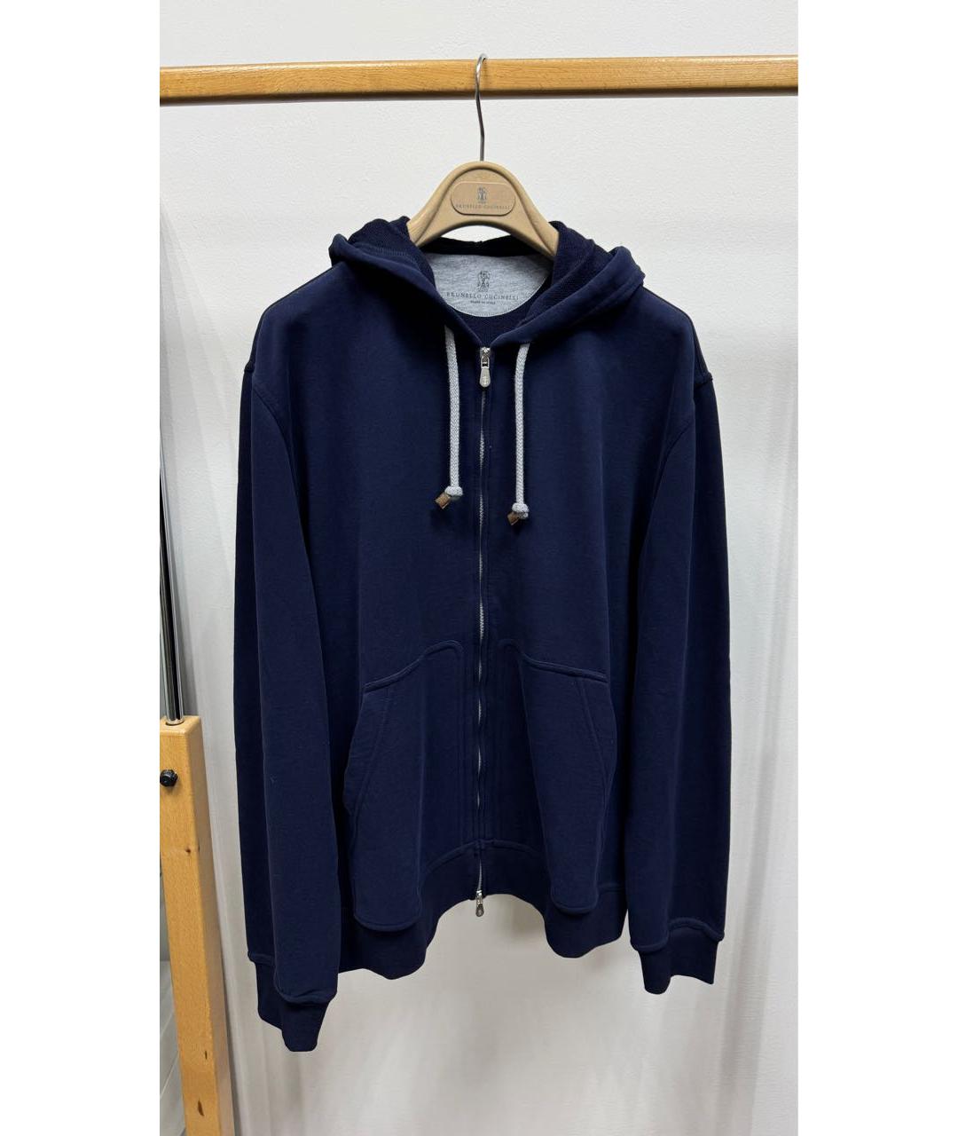 BRUNELLO CUCINELLI Темно-синий хлопковый кардиган, фото 4