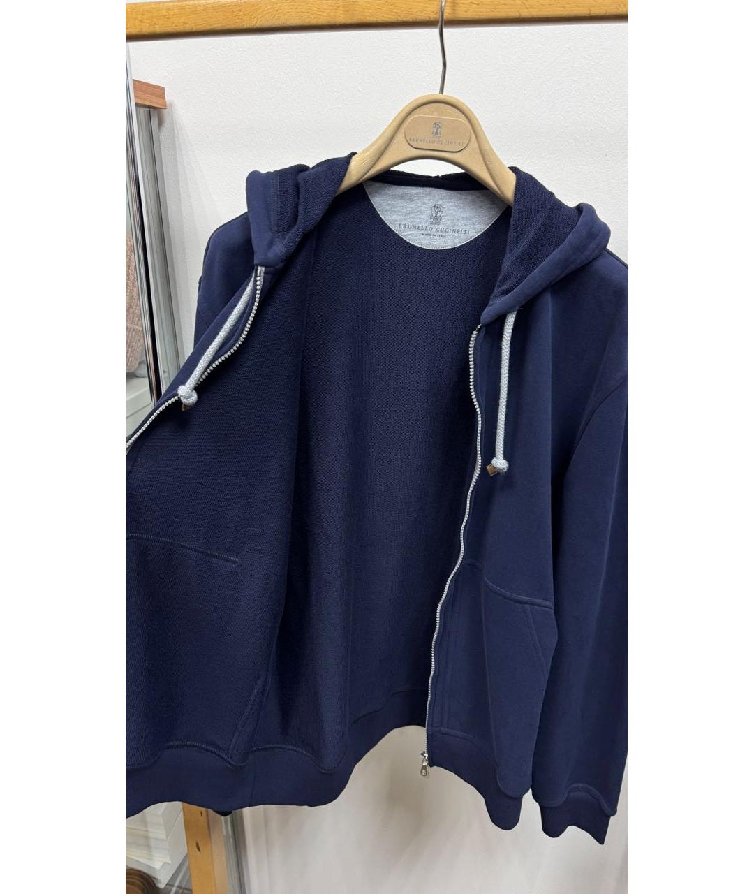 BRUNELLO CUCINELLI Темно-синий хлопковый кардиган, фото 2