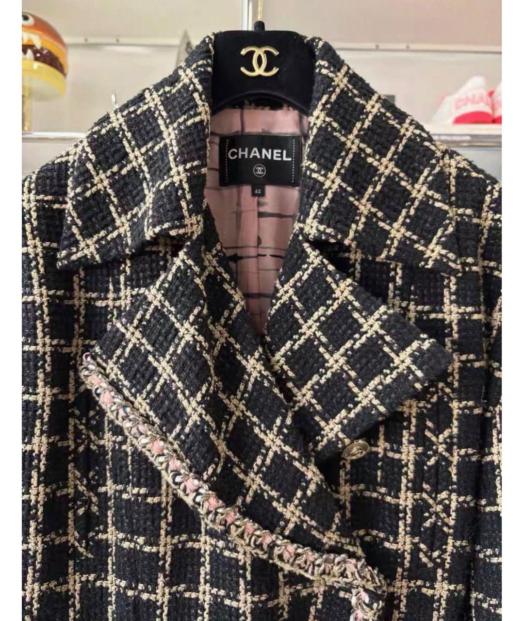 CHANEL Черный твидовый жакет/пиджак, фото 2