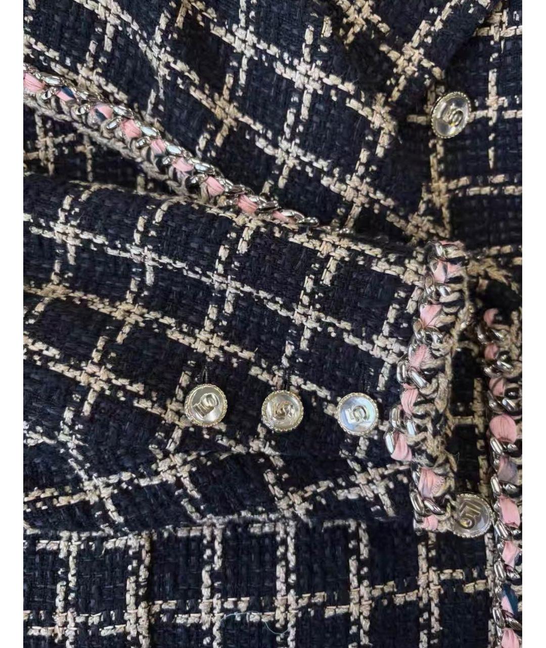 CHANEL Черный твидовый жакет/пиджак, фото 5