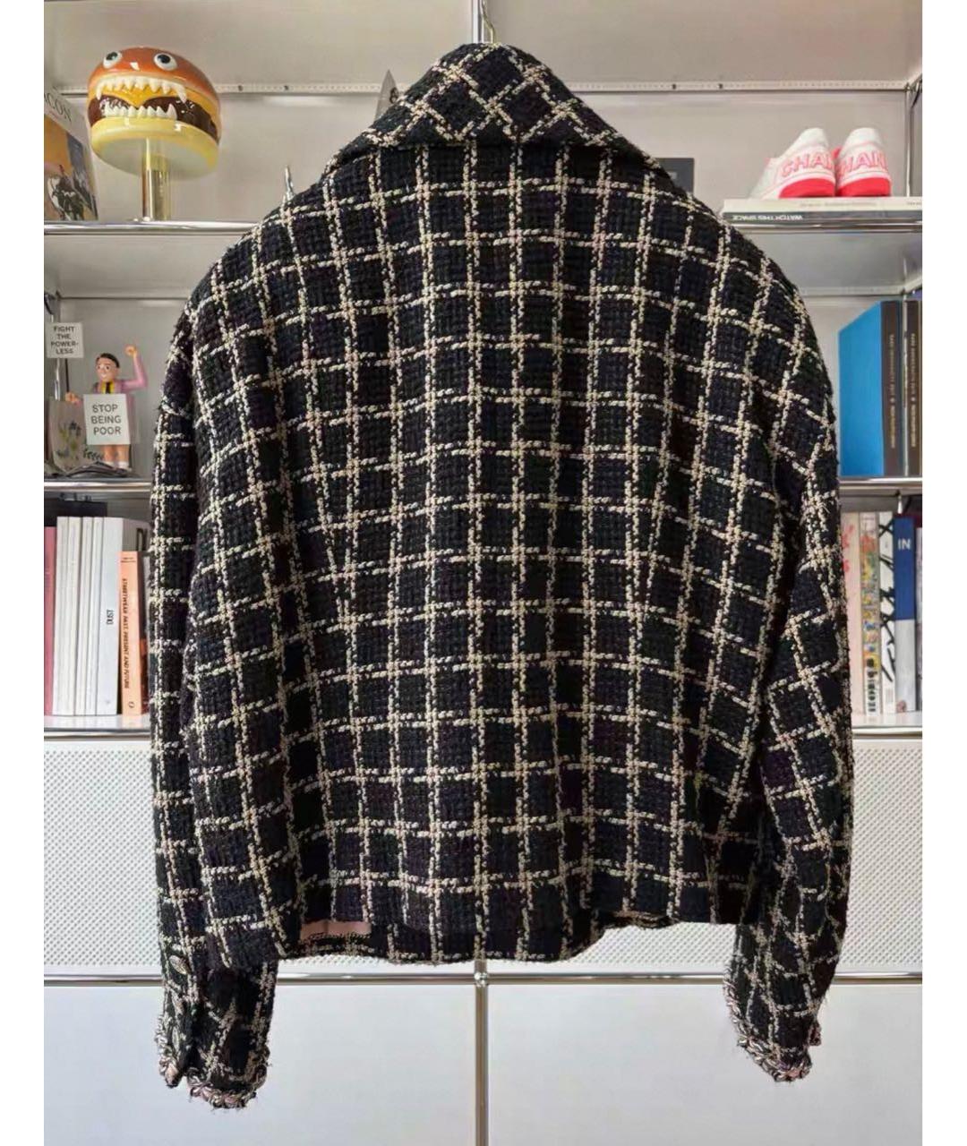 CHANEL Черный твидовый жакет/пиджак, фото 4