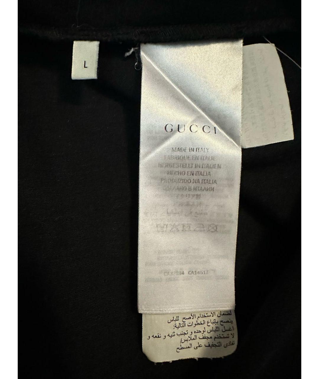 GUCCI Черная хлопковая футболка, фото 5