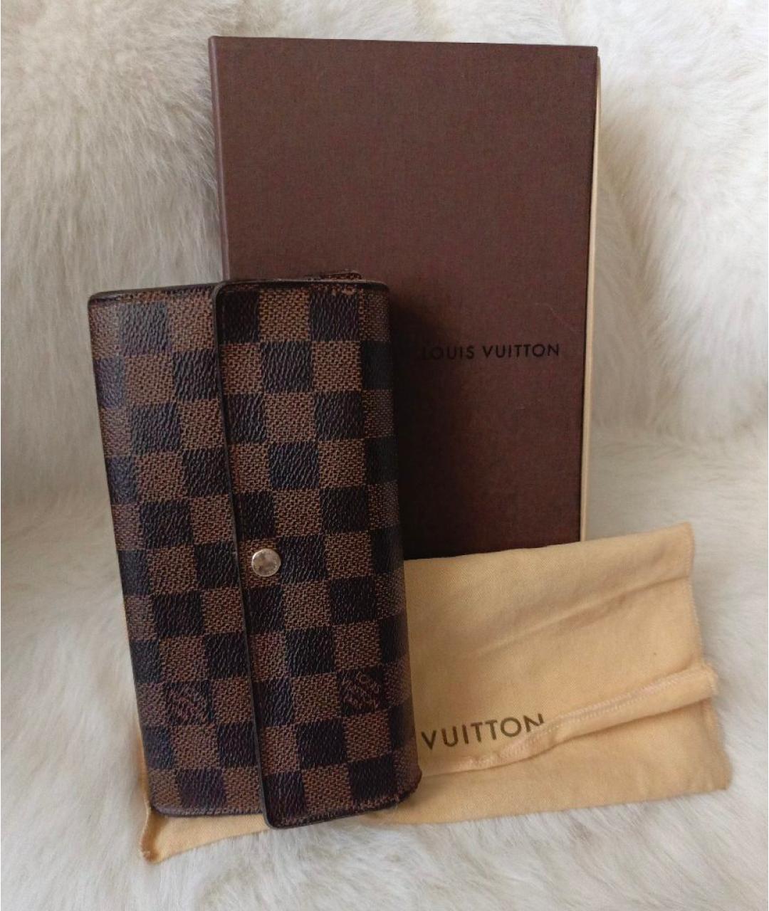 LOUIS VUITTON Коричневый кошелек, фото 6