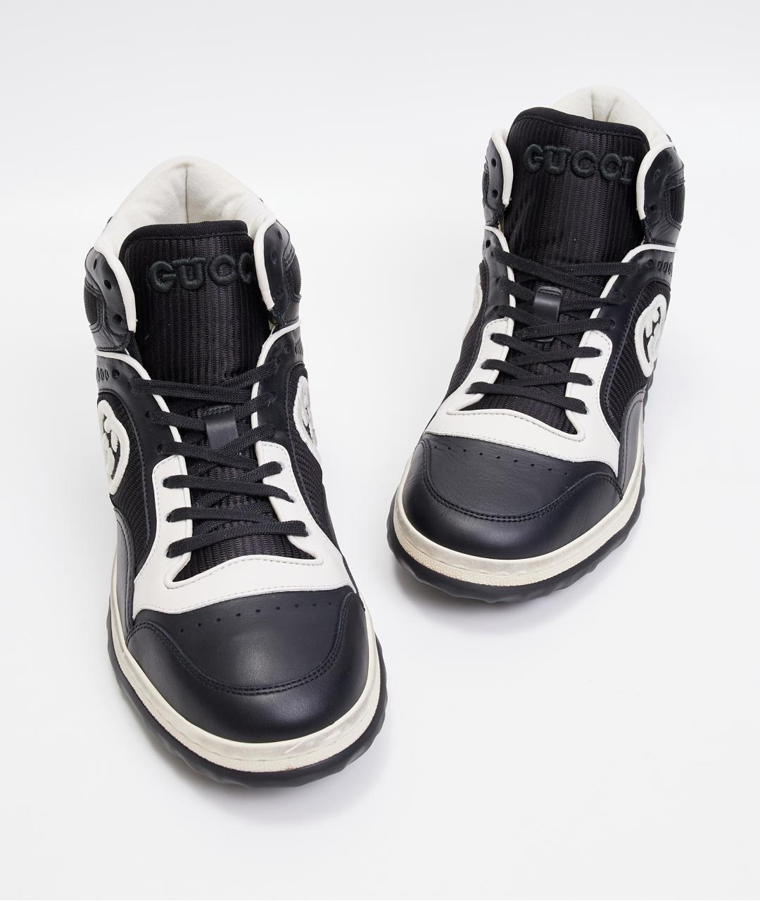 GUCCI Черные кожаные кроссовки, фото 6