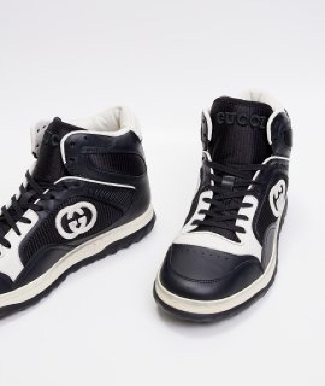 GUCCI Черные кожаные кроссовки, фото 3