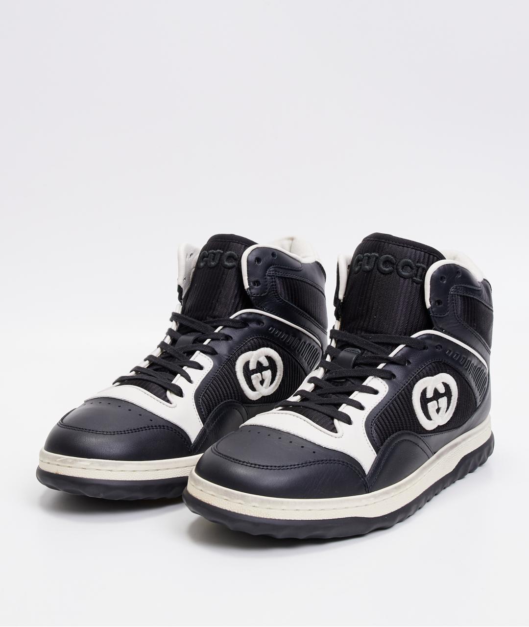 GUCCI Черные кожаные кроссовки, фото 2