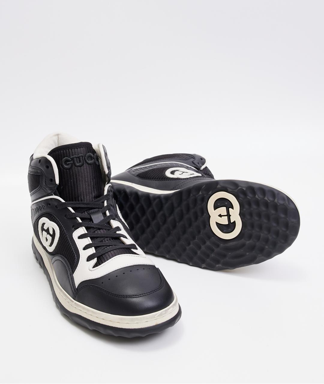 GUCCI Черные кожаные кроссовки, фото 5