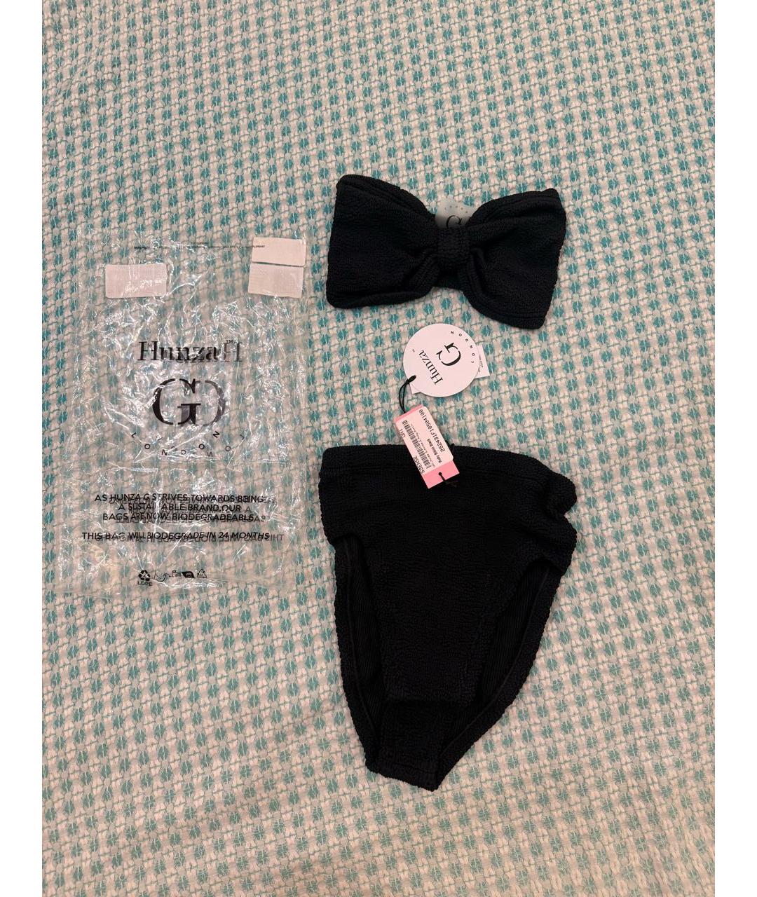 HUNZA G Черный полиамидовый купальник, фото 2