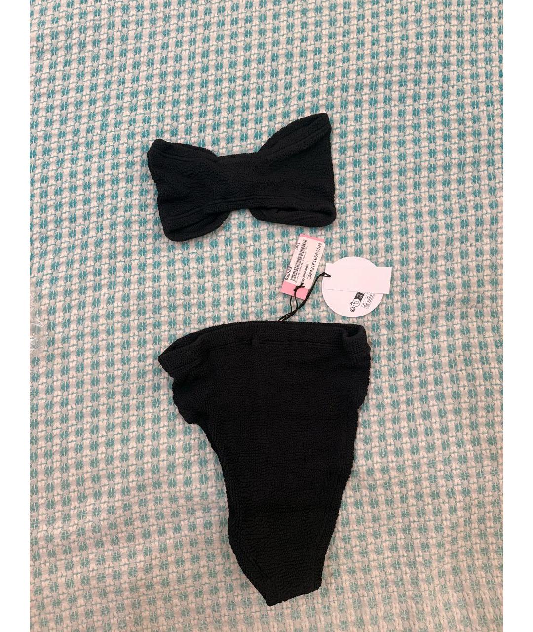 HUNZA G Черный полиамидовый купальник, фото 3