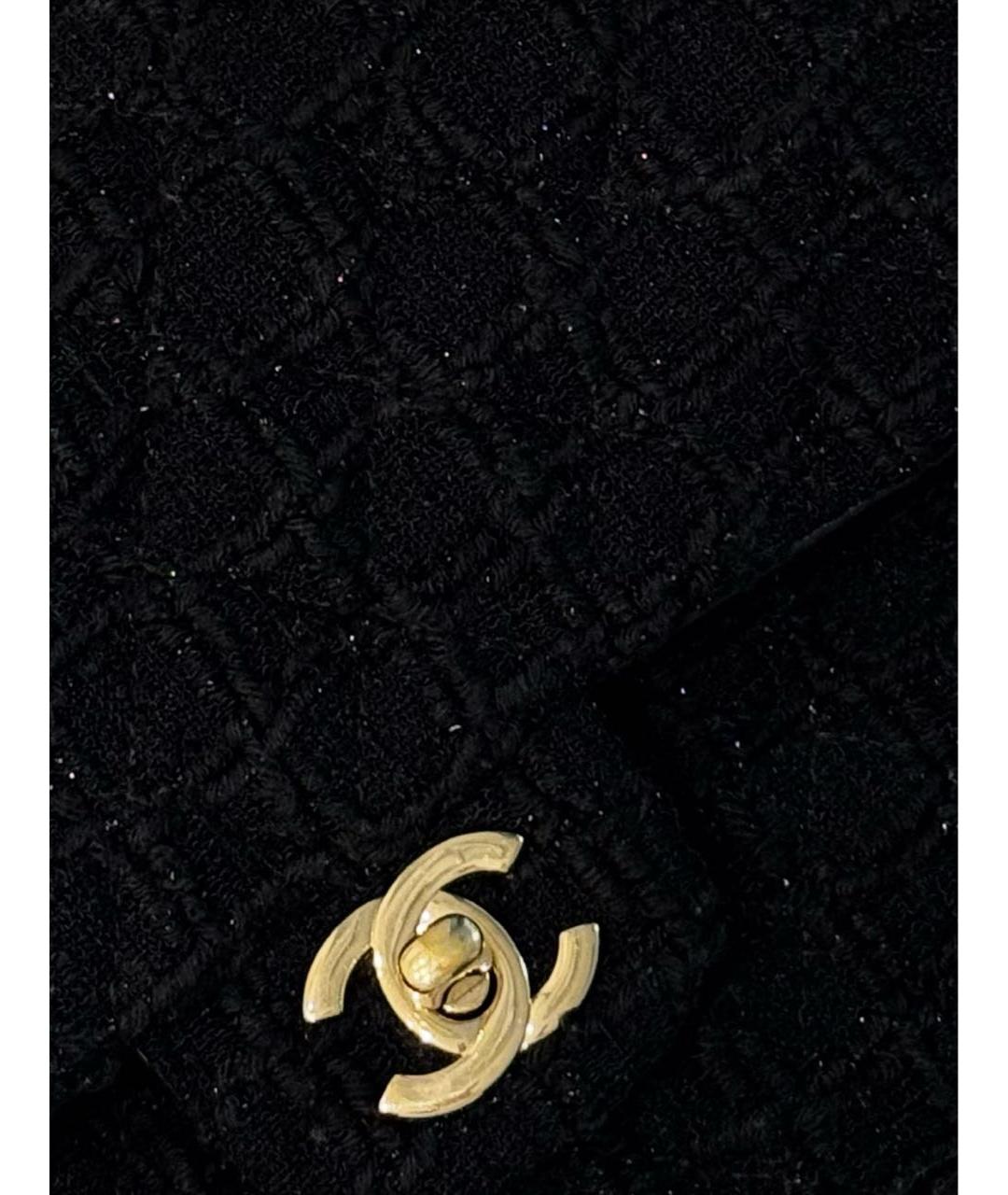 CHANEL Черная твидовая сумка через плечо, фото 6