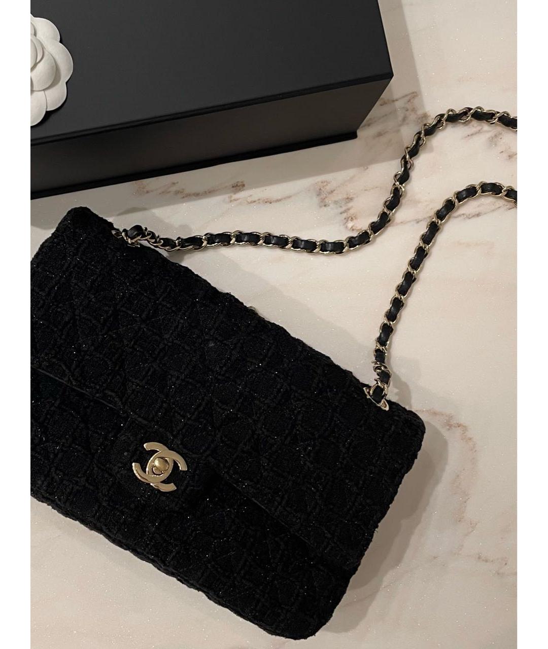 CHANEL Черная твидовая сумка через плечо, фото 3