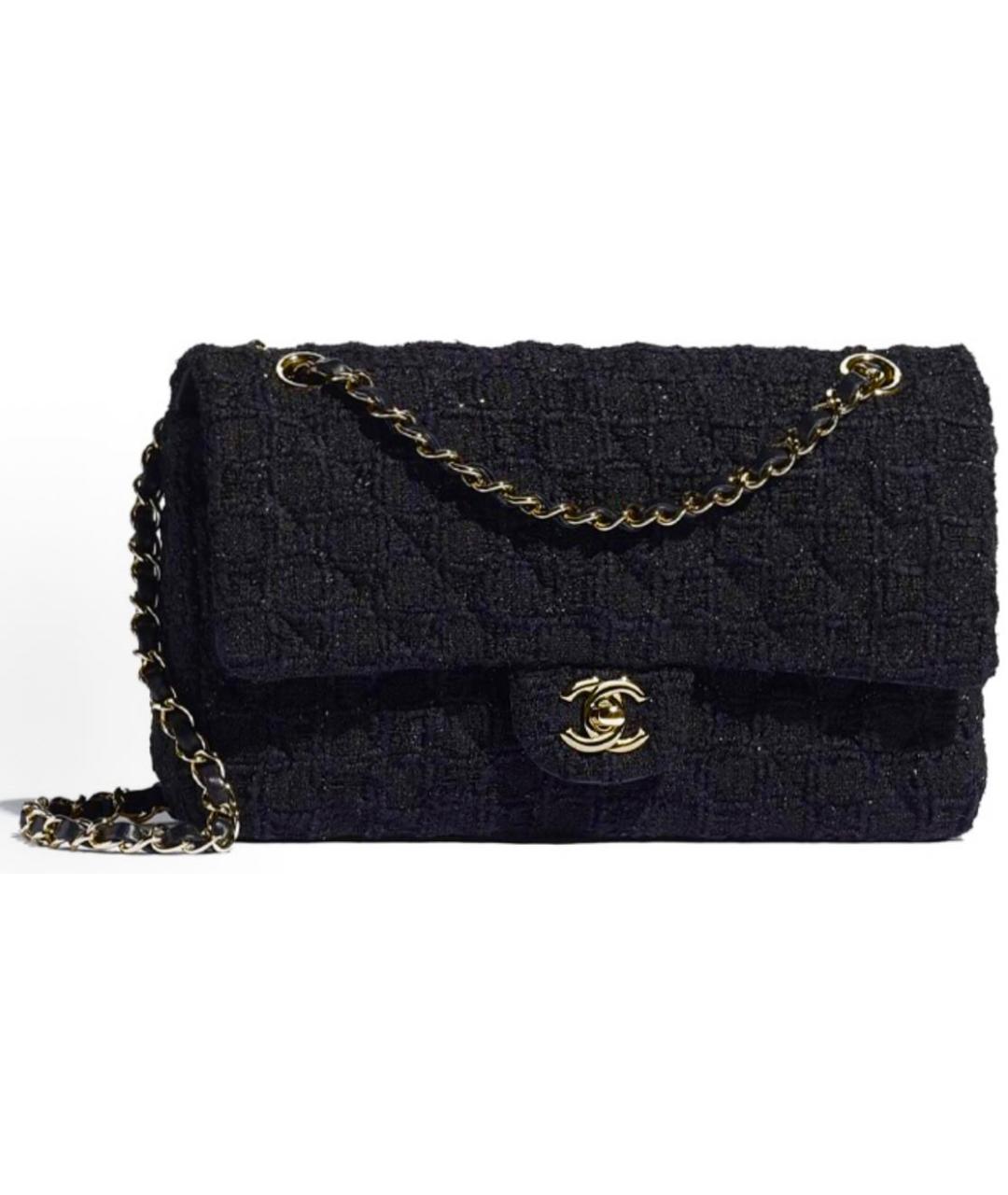 CHANEL Черная твидовая сумка через плечо, фото 8