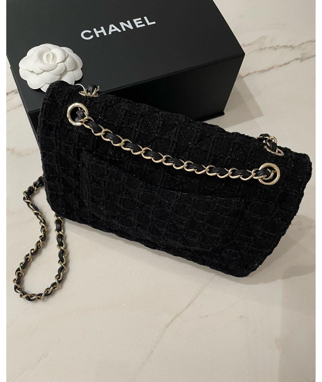 CHANEL Черная твидовая сумка через плечо, фото 5