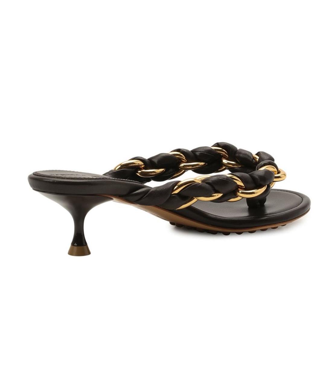 BOTTEGA VENETA Коричневые кожаные босоножки, фото 3