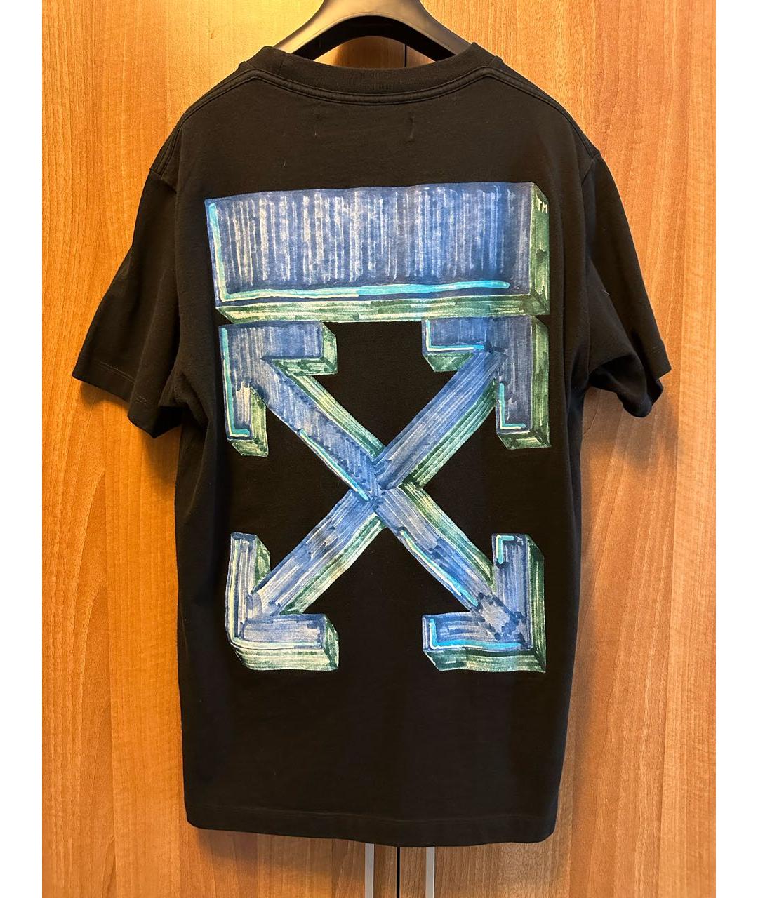 OFF-WHITE Черная хлопковая футболка, фото 2