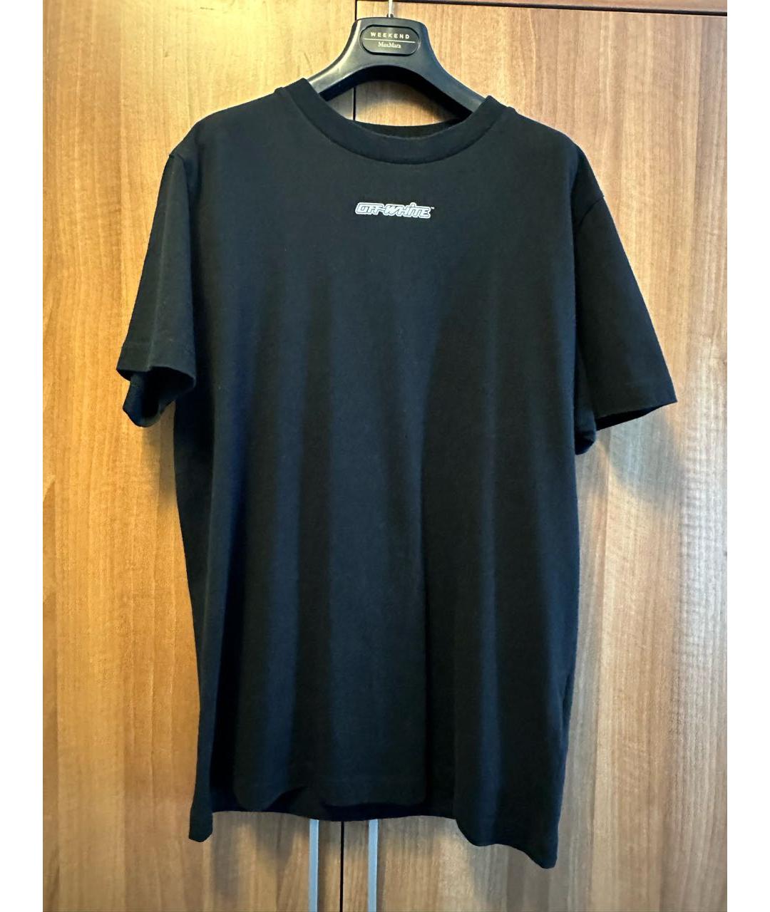 OFF-WHITE Черная хлопковая футболка, фото 7