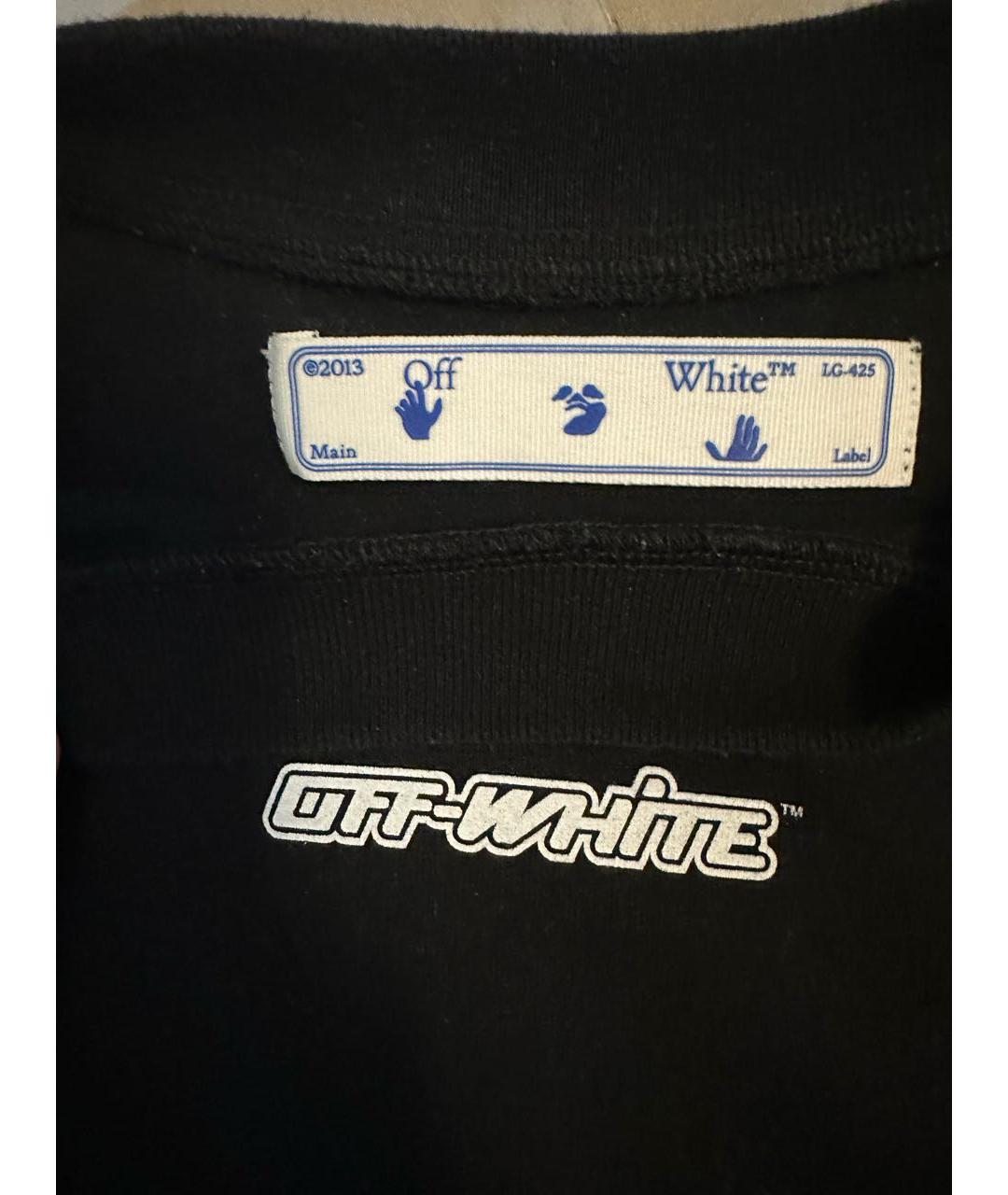 OFF-WHITE Черная хлопковая футболка, фото 3