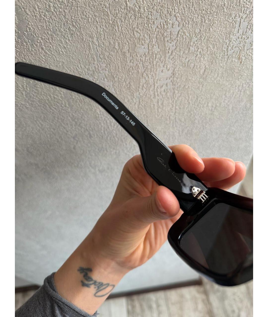 RICK OWENS Черные пластиковые солнцезащитные очки, фото 3