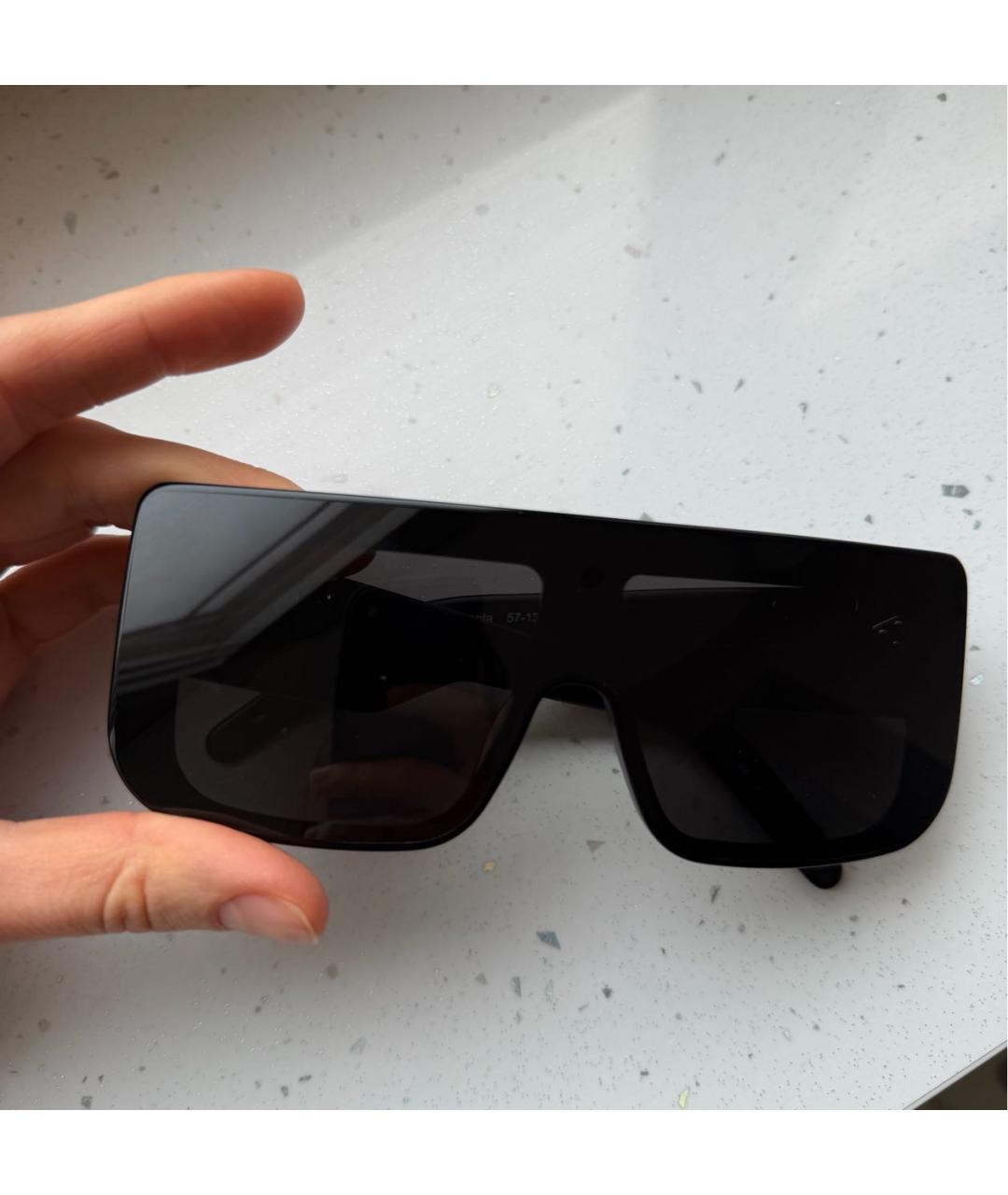 RICK OWENS Черные пластиковые солнцезащитные очки, фото 2