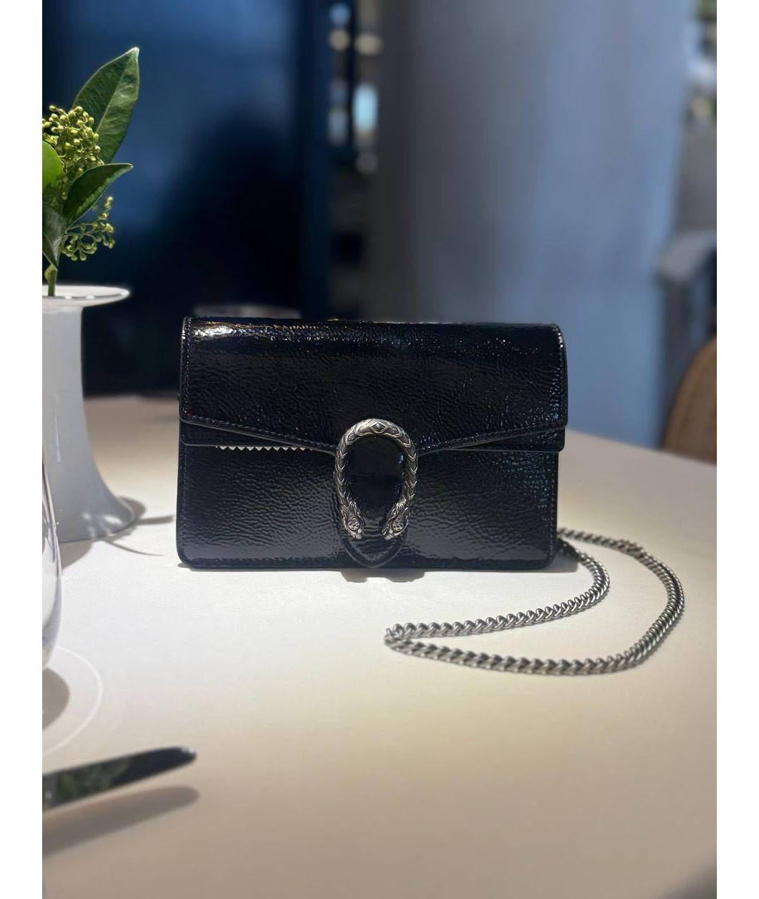 GUCCI Черная кожаная сумка через плечо, фото 6