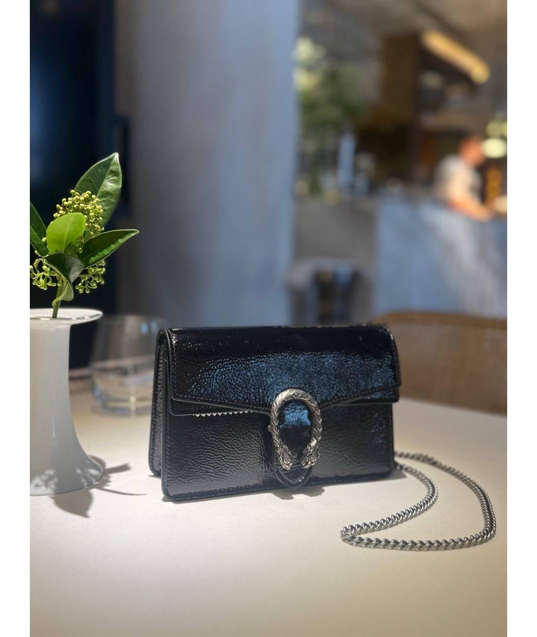 GUCCI Черная кожаная сумка через плечо, фото 4