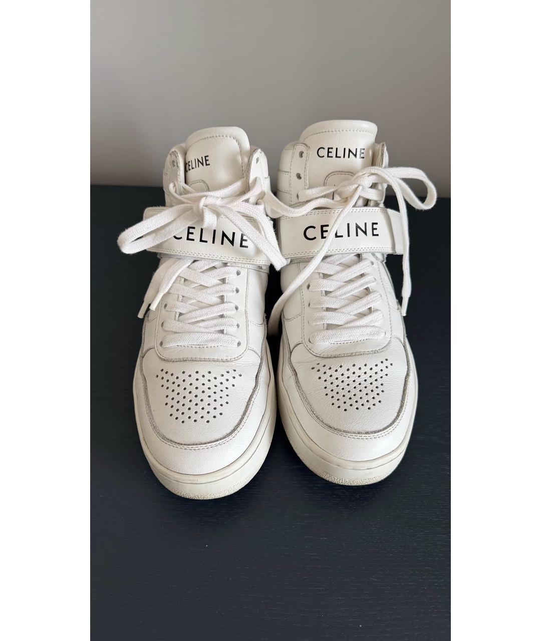 CELINE Белые кожаные кроссовки, фото 5