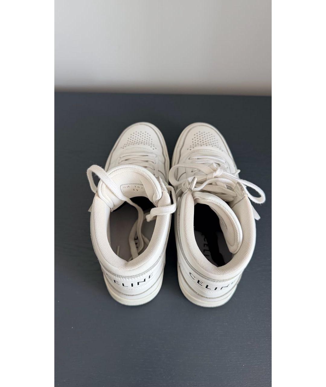 CELINE Белые кожаные кроссовки, фото 3
