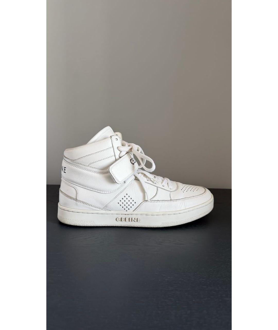 CELINE Белые кожаные кроссовки, фото 9